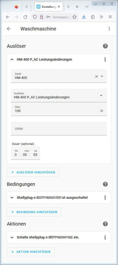 Home Assistant Automatisierung