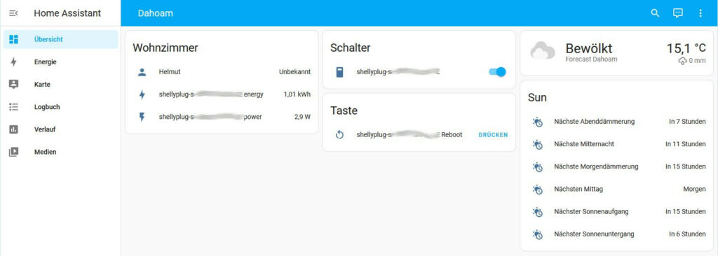 Home Assistant mit Shelly Plug S