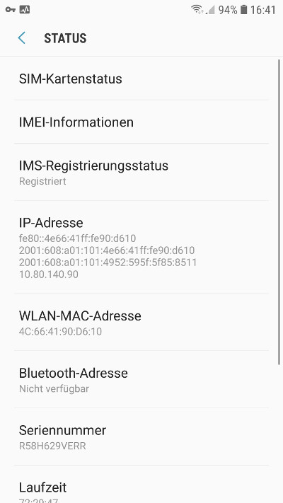 IP Adressen am Smartphone